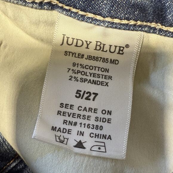 Judy Blue High Rise Straight Jeans Distressed Light Wash Women’s 5/27 JB88785 MD - Picture 10 of 13